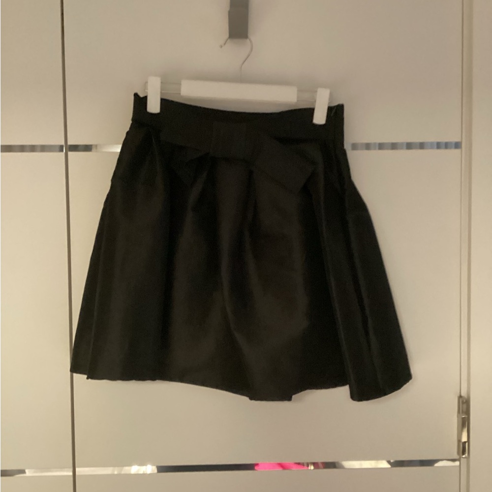 Black Mini Skirt with Bow Waistband
